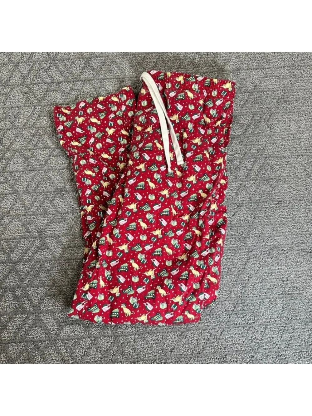 Vineyard Vines Mens‎ M Red Christmas Dog Pajama Sleep Pants Lounge Cotton Blend
